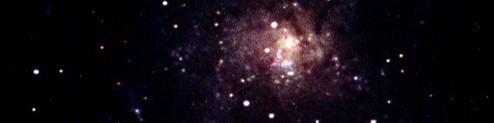 A coloured telescope image of a galaxy.